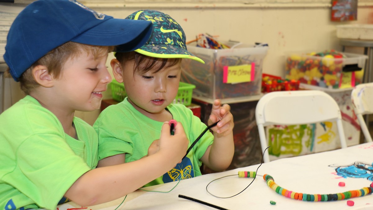 poly summer campers participating in the nursery