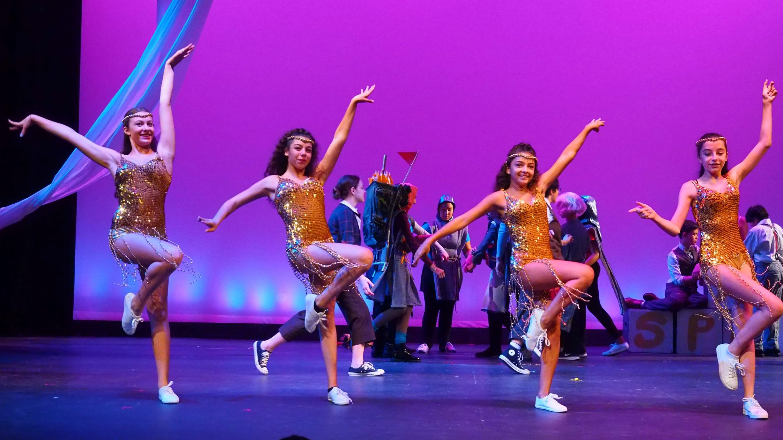 Poly summer campers performing arts on stage